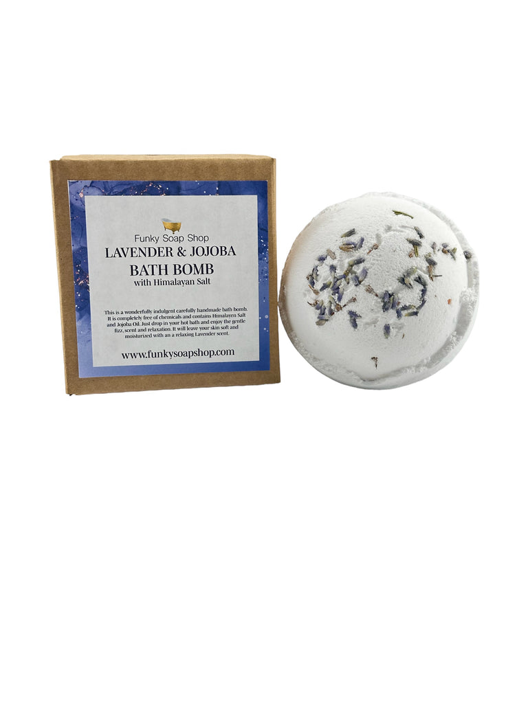 Lavender & Jojoba Bath Bomb with Himalayan Salt, 180g - Funky Soap Shop