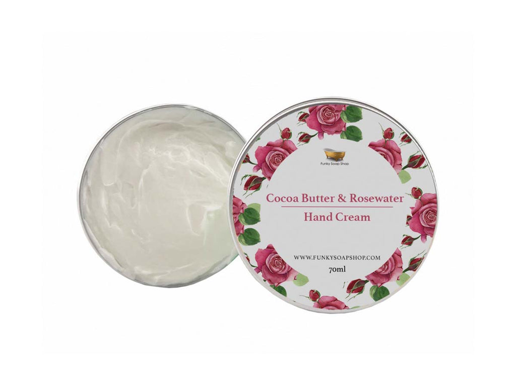 Cocoa Butter & Rosewater Hand Cream - Funky Soap Shop