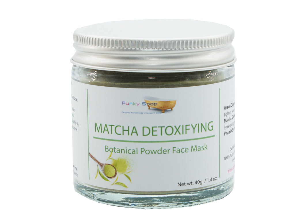 Matcha Detoxifying, Botanical Powder Face Mask, 40g - Funky Soap Shop