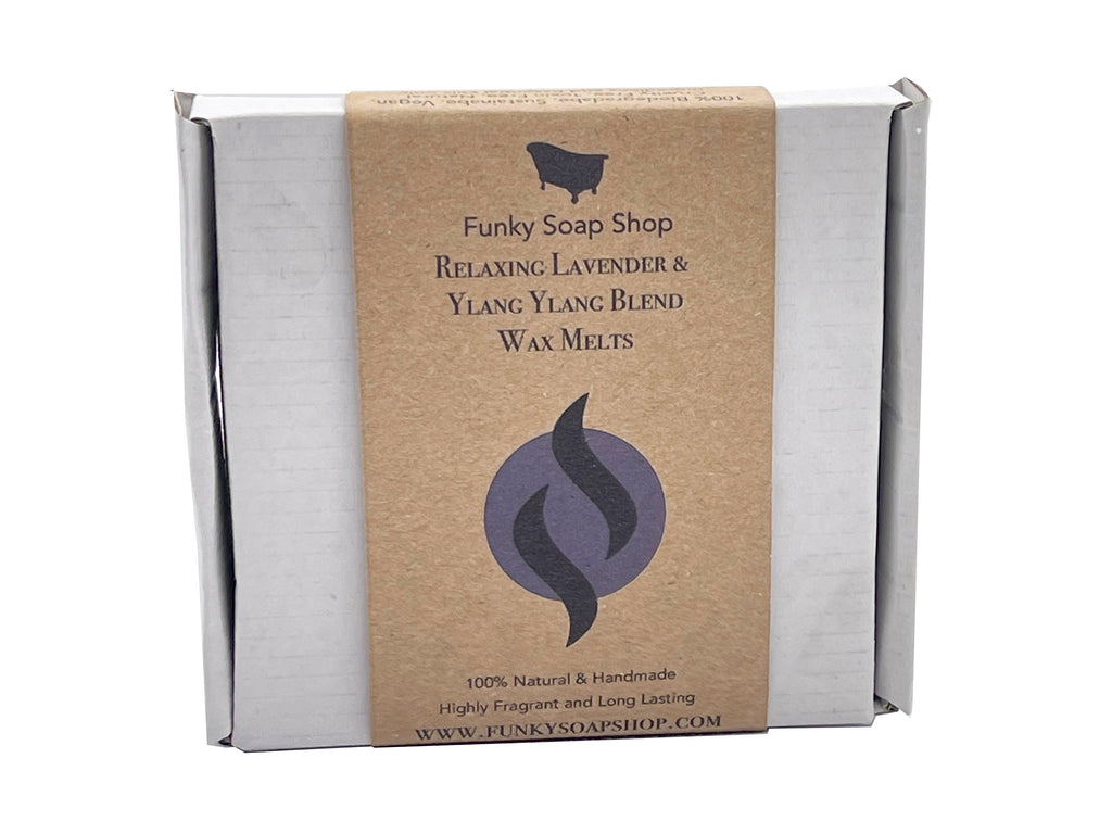 Relaxing Lavender and Ylang Ylang Blend Blend Wax Melts, 12 cubes 90g total - Funky Soap Shop