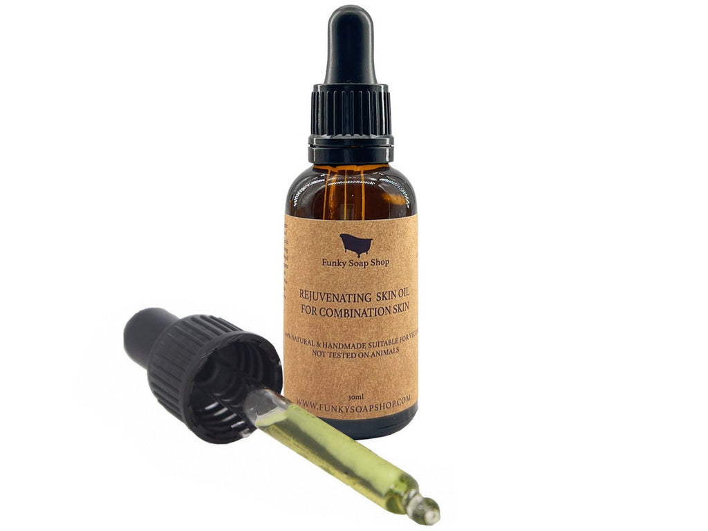 Rejuvenating Face Oil For Combination Skin, 100% Pure Tamanu & Hemp Oil, 30ml - Funky Soap Shop