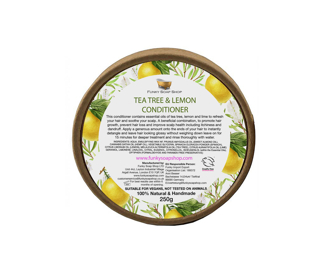 Tea Tree And Lemon Hair Conditioner, Kraft Tub - Funky Soap Shop