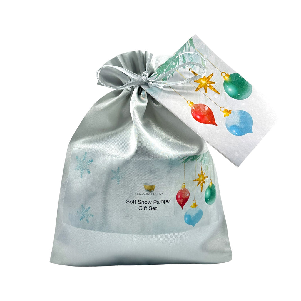 Soft Snow Pamper Pouch Gift Set - Funky Soap Shop