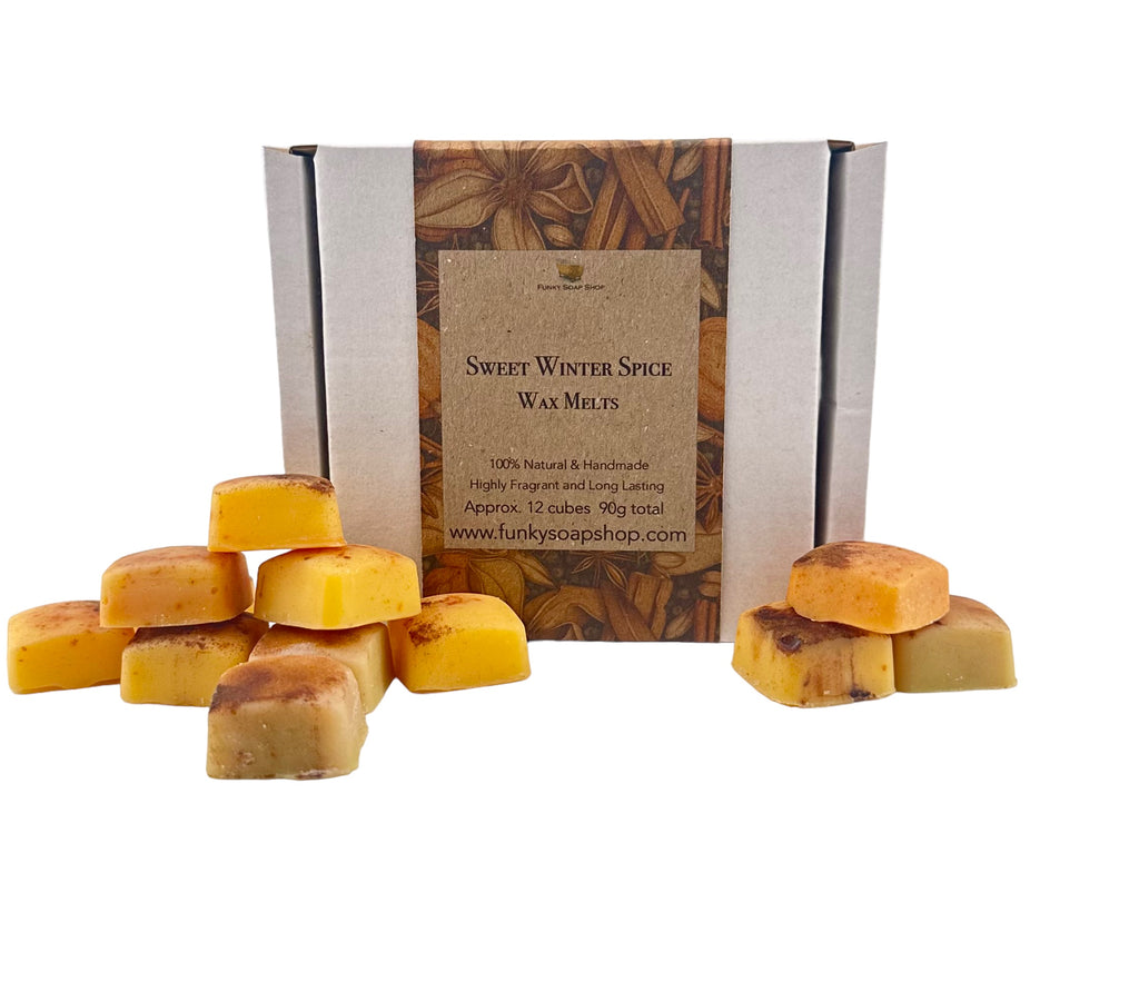 Sweet Winter Spice Wax Melts, 12 Wax Melts Cubes - Funky Soap Shop