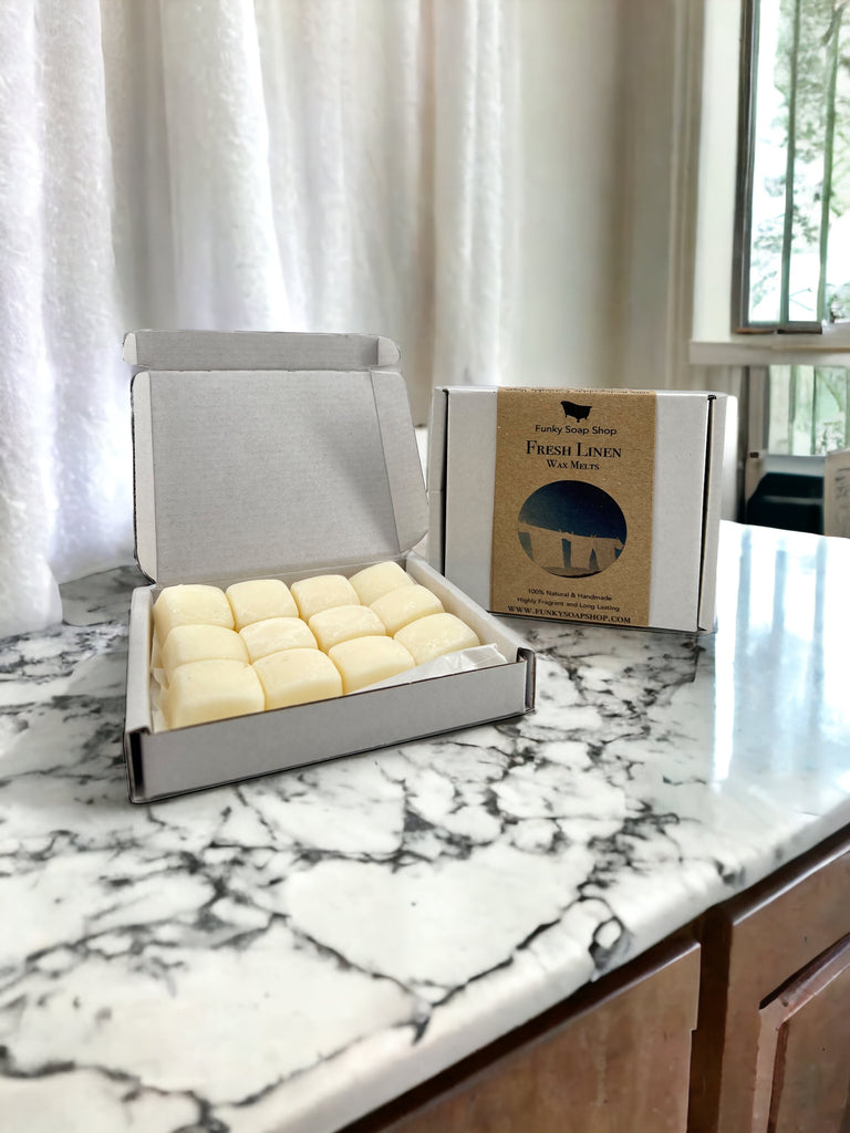 Fresh Linen, 12 Wax Melt Cubes - Funky Soap Shop
