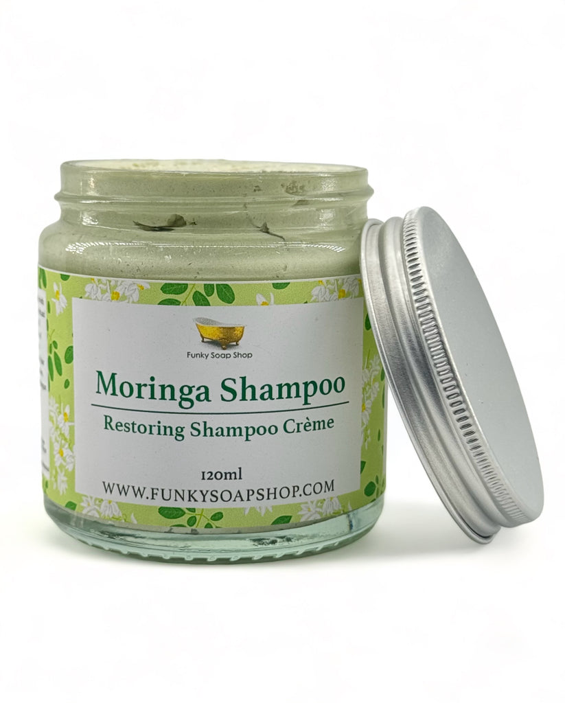 Moringa Shampoo, Restoring Shampoo Creme, 120ml - Funky Soap Shop