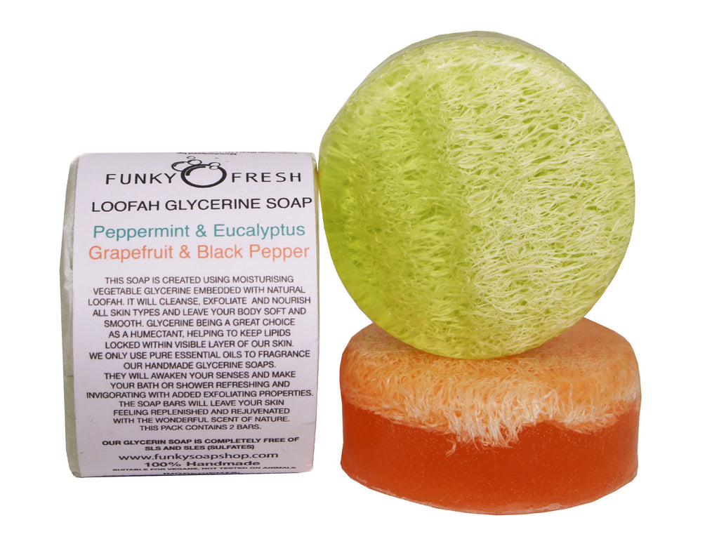 Loofah Peppermint & Grapefruit Soap - Funky Soap Shop