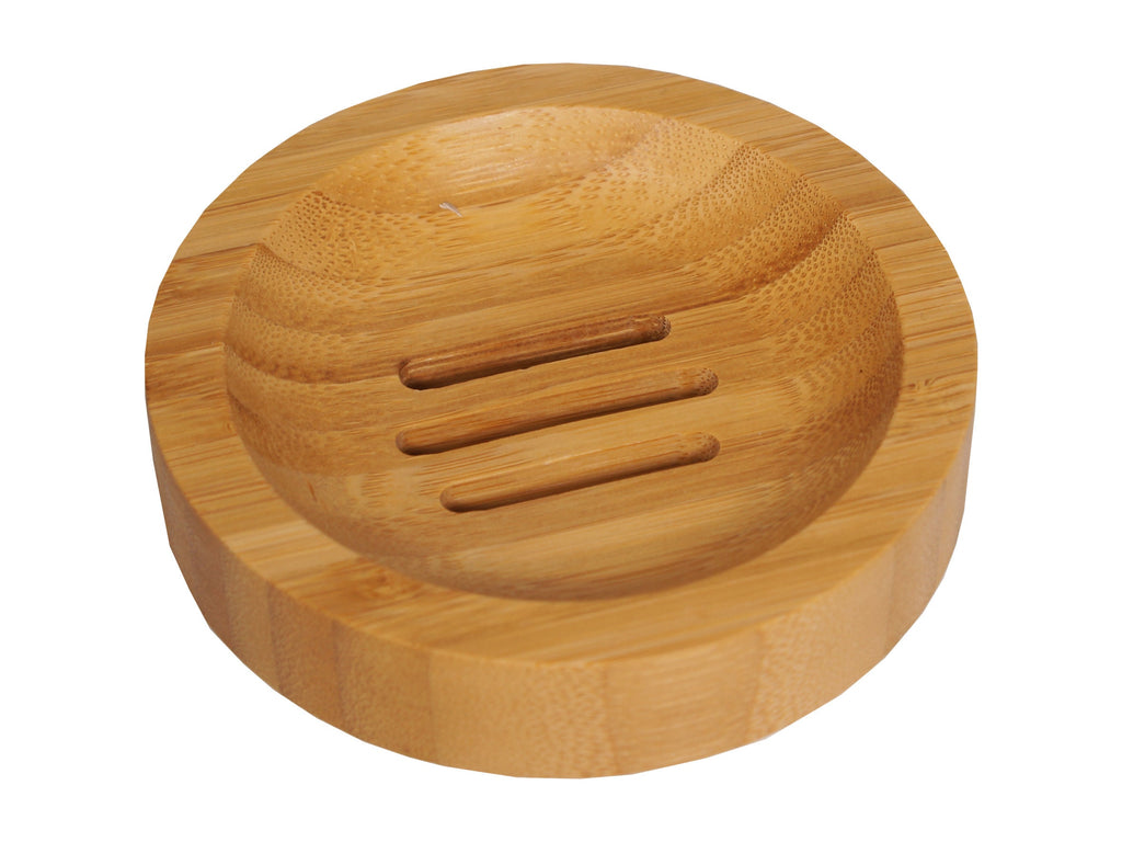 Bamboo Wood Round Soapdish - MINI - Funky Soap Shop