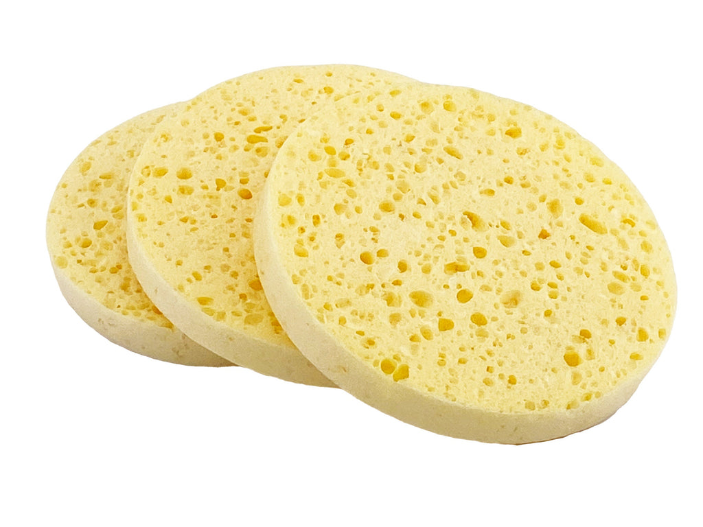 100% Cellulose Facial Cosmetic Sponge, 3x 8cm diameter - Funky Soap Shop