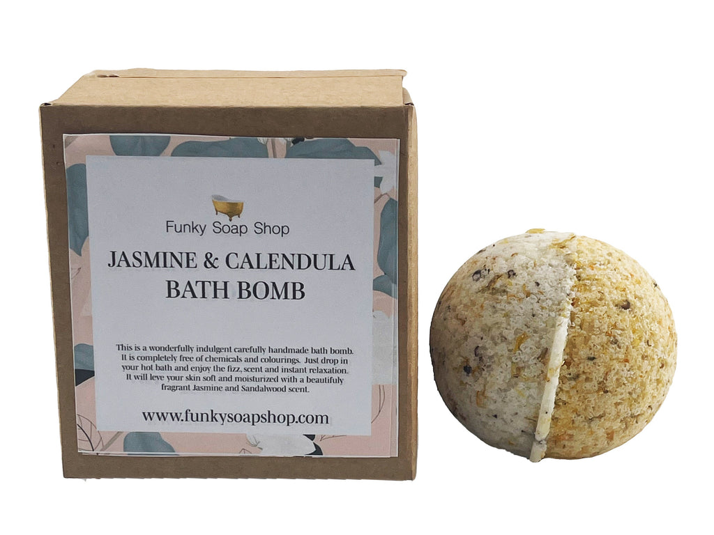 Jasmine and Calendula Bath Bomb - Funky Soap Shop
