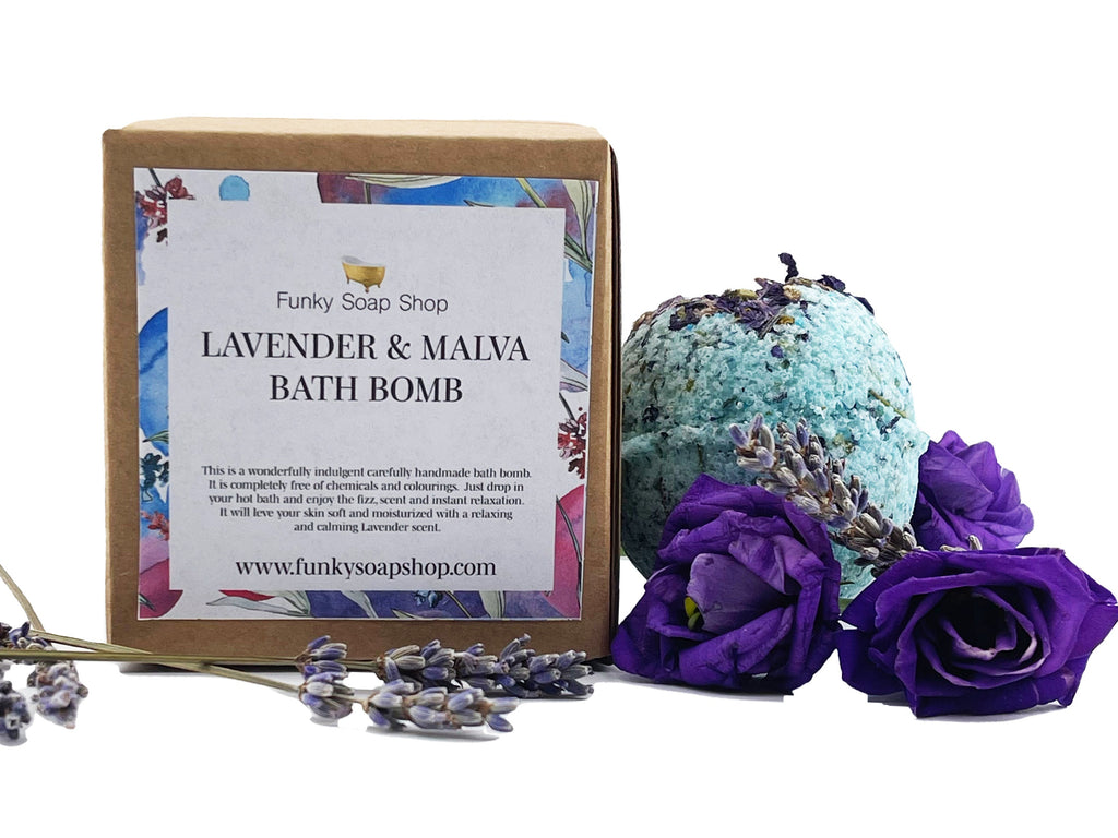 Lavender and Malva Bath Bomb - Funky Soap Shop