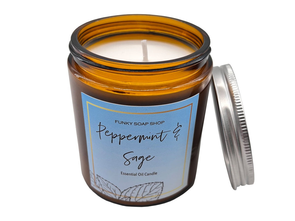 Funky Soap Peppermint & Sage Candle, 200G - Funky Soap Shop
