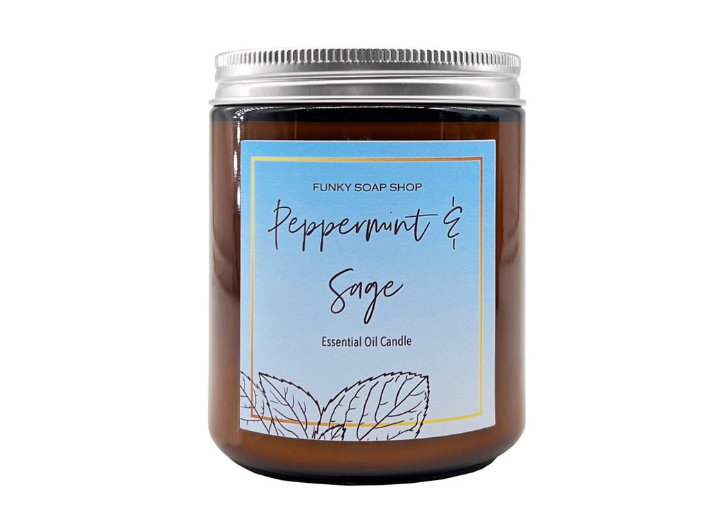 Funky Soap Peppermint & Sage Candle, 200G - Funky Soap Shop