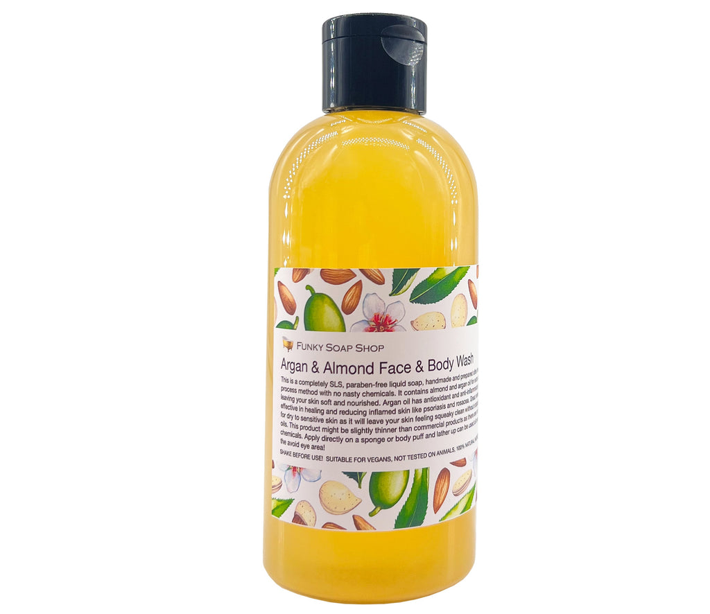 Argan & Almond Oil Face & Body Wash - Funky Soap Shop