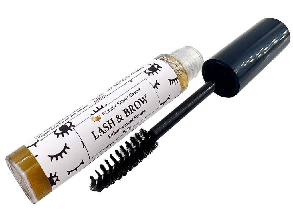 Lash & Brow Enhancement Serum, Black Castor Oil, 10ml - Funky Soap Shop