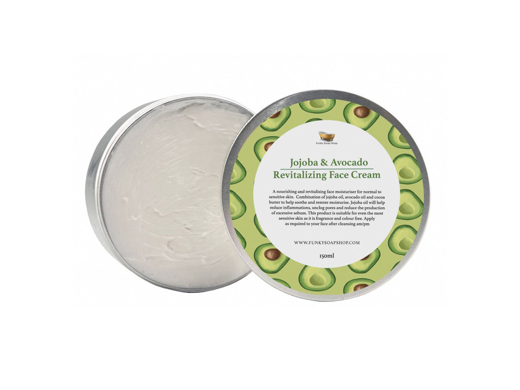 Jojoba And Avocado Revitalising Face Cream, Refillable Aluminium - Funky Soap Shop